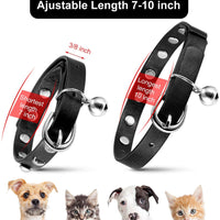 Joansan - Collar ajustable para gato, con piedras de estrás y cascabel, de seguridad básica, clásico, con longitud ajustable de 7 a 10 pulgadas, para gatos y gatitos - BESTMASCOTA.COM