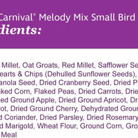 F.M. Brown 's Tropical Carnival Melody Mix pequeño pájaro foraging tratar con frutas, verduras, frijoles, Semillas, y hierbas para periquitos, Canarios, y pinzones, 5oz - BESTMASCOTA.COM