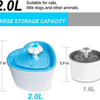 Fuente de agua para mascotas – Fuente de agua sana e higiénica de 2 L con flor súper silenciosa y 4 filtros de repuesto para perros, gatos, pájaros y animales pequeños - BESTMASCOTA.COM