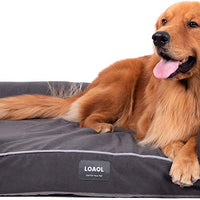 LOAOL - Colchón ortopédico para cama de mascotas, de espuma viscoelástica, resistente al agua, 4 pulgadas, con funda intercambiable - BESTMASCOTA.COM