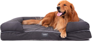 LOAOL - Colchón ortopédico para cama de mascotas, de espuma viscoelástica, resistente al agua, 4 pulgadas, con funda intercambiable - BESTMASCOTA.COM