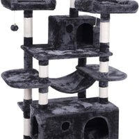 BEWISHOME MMJ03 - Hamaca grande para gatos con postes de sisal para arañar perchas, muebles de torre para gatos, centro de actividades para gatitos - BESTMASCOTA.COM