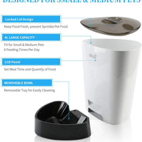 ROMEKER Comedero automático para gatos, 4 L, alimentador inteligente para mascotas, dispensador automático de comida para perros, gatos, alimentador de comida para perros grande, 6 comidas, temporizador programable, batería de control de porciones, alimen - BESTMASCOTA.COM
