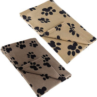 RZA Manta grande para mascotas, para perro, gato, animal, 60.0 x 40.0 in, forro polar, diseño de huella de pata negra, para todo el año, para cachorros y gatitos, cama cálida, para dormir en interiores y exteriores - BESTMASCOTA.COM