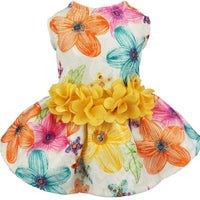 Vestido arnés para perro de Fitwarm, ropa para mascotas, vestido amarillo - BESTMASCOTA.COM