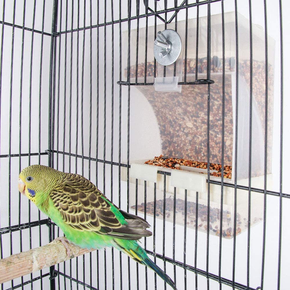 Old Tjikko - Comedero automático para loros, sin ensuciar, para pájaros, jaula, accesorios para Budgerigar, Canario, Cockatiel, Finch, Parakeet, Seed Food Container - BESTMASCOTA.COM