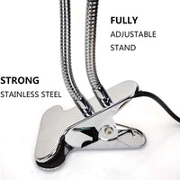 AMZCOOL Reptiles - Soporte para lámpara de dos interruptores independientes, soporte ajustable para mascotas hábitat UVA UVB - BESTMASCOTA.COM