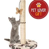 Poste rascador para gato con juguete colgante de mariposa - BESTMASCOTA.COM