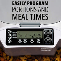 Pawple Dispensador automático de alimentos para mascotas, para gatos, perros, animales pequeños, cuenta con alarma de distribución, control de porciones y grabación de voz, temporizador programable hasta 4 comidas al día - BESTMASCOTA.COM