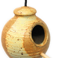 Chickadee gres mano Thrown Pottery – Comedero para pájaros con percha de ropa de gres Anthony disponible en blanco, azul real, verde azulado, azul francés, azul lavanda y Butternut., Azul French - BESTMASCOTA.COM
