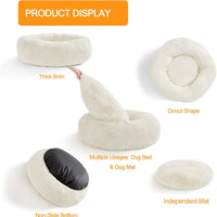 HACHIKITTY - Camas de perro de donut lavables a máquina, camas redondas para cachorros, tamaño mediano, auto calentamiento interior camas para mascotas - BESTMASCOTA.COM