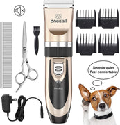 Kit de Corte para mascotas, bajo nivel de ruido Oneisall perro y gato, eléctrico, recargable e inalámbrico Set de cortauñas - BESTMASCOTA.COM