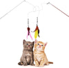 Cat juguetes interactivo, 9 paquetes retráctil gato juguete Varita, Cat Juguete de plumas, Assorted recambios Teaser Varita Exerciser Toy Set, pescado Bird Butterfly Dragonfly Gusano - BESTMASCOTA.COM