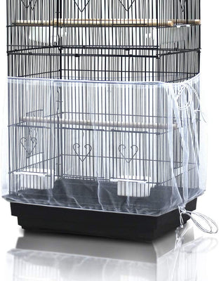 ASOCEA - Funda universal para jaula de pájaros (nailon de malla), color blanco - BESTMASCOTA.COM