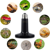 Aomryom 150W 2 Pack de Emisor de calor de cerámica infrarroja Reptile lámpara de calor – No se emite luz sin daño lámpara de calentador para Lizard Snake Coop Pollo Tortuga Acuario Pet Brooder – Fuente de calor 24 horas – Negro - BESTMASCOTA.COM