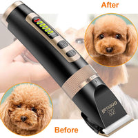 oneisall Cortapelos para perros profesionales, 2 velocidades, silencioso, recargable, inalámbrico, para aseo de mascotas, para perros pequeños y grandes, gatos, color negro - BESTMASCOTA.COM