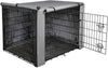 yotache - Funda para jaula de perro de doble puerta de 18 22 24 30 36 48 pulgadas, ligera de poliéster 600D para interior/exterior, duradera, impermeable, color gris - BESTMASCOTA.COM