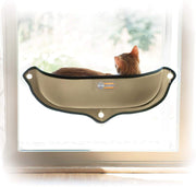 K&H Pet Products EZ - Alféizar para ventana o puerta, se monta prácticamente en cualquier ventana de cristal o puerta, color marrón, 27 x 11 x 6 pulgadas - BESTMASCOTA.COM