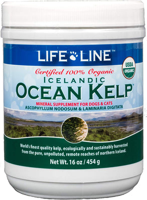 Life Line Pet Nutrition Organic Ocean Kelp Supplement for Skin & Coat, Digestion, Teeth & Gums in Dogs & Cats, 8-Ounce - BESTMASCOTA.COM