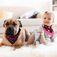 SATINIOR - 4 pañuelos de algodón para perros y gatos, diseño de corazón, lavable en triángulo - BESTMASCOTA.COM