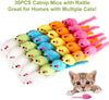 MeoHui 30 piezas de juguetes para gatos, 5.5 in de piel sintética, ratón, ratón, sonajero, sonajero, juguete para gato, gato, gato, ejercicio, interactivo, juego interactivo, 6 colores surtidos - BESTMASCOTA.COM