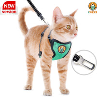AWOOF Arnés y correa a prueba de escape, ajustable para gatos, cachorros y gatos, chaqueta para caminar con correa de metal, suave y transpirable para mascotas - BESTMASCOTA.COM