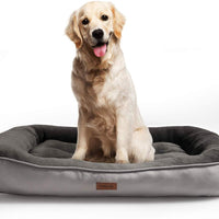 Cama para perros grande de Petsure M/L/XL (32/36/43 pulgadas) para mascotas pequeñas, medianas, grandes de hasta 45/70/100 libras – Cama para mascotas de felpa – Cama para perros extra grande para caja – Lavable a máquina – gris/marrón - BESTMASCOTA.COM