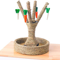 Hamiledyi Conejo de juguete para masticar, ratán, hierba, rascador, árbol de escalada, árbol de diversión, zanahoria, juguetes para animales pequeños - BESTMASCOTA.COM