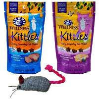 Wellness Kittles Grain Free Cat Treats 4 Sabor con Toy BUNDLE, (1) cada): Turquía, Whitefish, Pato y pollo, 2 onzas - BESTMASCOTA.COM
