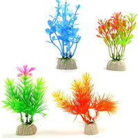 Pack de 10 plantas artificiales de acuario de COMSUN, tamaño pequeño de 10,16 a 4.5 in de altura aproximada, decoración para peceras, decoración del hogar, plástico, varios colores - BESTMASCOTA.COM