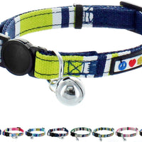 Pawtitas Collar de gato multicolor con hebilla de seguridad extraíble para gato, collar de gato - BESTMASCOTA.COM