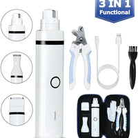 Pieviev Molinillo de uñas eléctrico para perros, 2 velocidades, cortaúñas para perros y gatos, 3 en 1, multifunción, portátil y recargable, suave y sin dolor para las patas para el cuidado de las uñas - BESTMASCOTA.COM