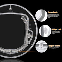 Pet Puerta para gatos y perros pequeños con 4 maneras Cerradura, Ronda Cat Flap clara con puerta maletero Kit mejor Fits para ventana/puerta corredera de vidrio/cristal ventana, resistente a la intemperie de visualización y bajo mantenimiento - BESTMASCOTA.COM