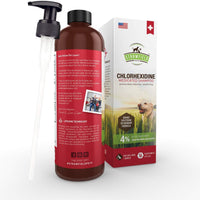 Champú de cloro hexidina para perros, gatos – 16 oz – Champú medicado para perros y gatos, lavado de mascotas para pieles irritadas, tratamiento de puntos calientes, mango, olor, infección de levadura, alivio de picazón de alergia, anillo, antifúngico, Es - BESTMASCOTA.COM