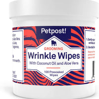 Petpost - Toallitas antiarrugas Bulldog para perros, limpia y calma las arrugas y pliegues, 100 almohadillas de algodón ultra suave en solución de aceite de coco - BESTMASCOTA.COM