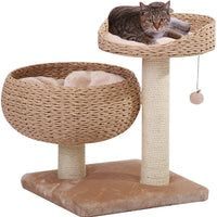 PetPals - Cuerda de papel hecha a mano con forma de cuenco natural con perca de árbol para gatos - BESTMASCOTA.COM
