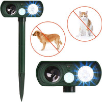 Humutan Repelente ultrasónico para perros, alimentado por energía solar e impermeable sensor PIR repelente para gatos, perros, pájaros y mofones y más - BESTMASCOTA.COM