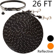 OFPUPPY - Correa reflectante para gato, cuerda trenzada de nailon, para exterior, naranja y negro, 26 pies - BESTMASCOTA.COM