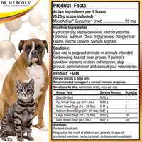 Dr. Mercola Curcumin para mascotas – con Curcumin MICROACTIVE de Cúrcuma – Sistema Inmune Booster para perros & gatos – PREMIUM mascota Suplementos - BESTMASCOTA.COM