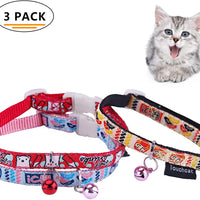 touchcat impreso collar de gato de nylon con cinturón de seguridad 8 – 12 inches - BESTMASCOTA.COM