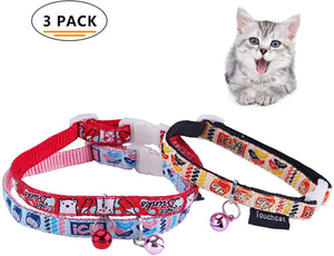 touchcat impreso collar de gato de nylon con cinturón de seguridad 8 – 12 inches - BESTMASCOTA.COM