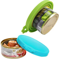 Juego de 3 tapas universales de silicona para comida de perros y gatos, 1 para 3 tamaños estándar sin BPA y lavavajillas, azul, verde y rosa - BESTMASCOTA.COM