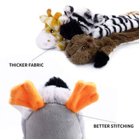 Toozey - Juguetes chirriantes para perro, 5 unidades, tres juguetes para perros sin pelusa y tres juguetes de peluche para mascotas con relleno, juguetes para masticar perros seguros para perros pequeños, medianos y grandes - BESTMASCOTA.COM