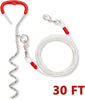 DCSUIT Dog Tie Out Cable Stake - 30 FT Rope Escape Proof Reflective Leash Heavy Duty Antirust Safety Swivel Clasp Easy Control for SML Dogs Play/Training in The Yard/Camping/Garden,Traveling Outdoor - BESTMASCOTA.COM