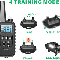 FunniPets Dog Training Collar, 2600ft Range Dog Shock Collar with Remote Waterproof Electronic Dog Collar for Medium and Large Dogs with 4 Training Modes Light Static Shock Vibration Beep - BESTMASCOTA.COM