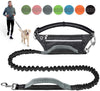 Correa para perro de LANNEY, manos libres, para correr, caminar, correr, entrenar senderismo, correa elástica retráctil para perros medianos a grandes, cinturón de cintura ajustable, costuras reflectantes, doble asa - BESTMASCOTA.COM