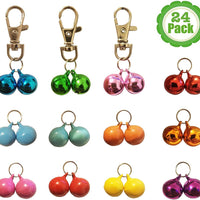Collar de gato de campanas, Paquete de 24, campanas, cascabeles de o suave, mascota para el entrenamiento de, colores (rojo, azul, naranja, verde, rosa, púrpura), juego de collares, BeMIX Pets - BESTMASCOTA.COM