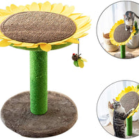 Catry Cat - Cama para árbol de girasol con poste rascador con torre de actividades de escalada cubierta de sisal y de fibra de yute natural 2 en 1 para rascar y cama, mejor regalo de vacaciones - BESTMASCOTA.COM