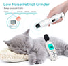 Bonve Pet - Molinillo de uñas eléctrico inalámbrico de 2 velocidades para gatos, recargable, cortadora de uñas de bajo ruido, sin dolor, para perros y gatos pequeños y medianos, grandes - BESTMASCOTA.COM