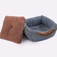 Smiling Paws mascotas único 2 en 1 cama para gato/gato condo y casa para gato de algodón orgánico grueso, forro de felpa y bolsillo lateral para pequeños juguetes (5.1 x 5.1 x 5.1 in) - BESTMASCOTA.COM